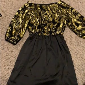 Black dress with gold shimmer up top